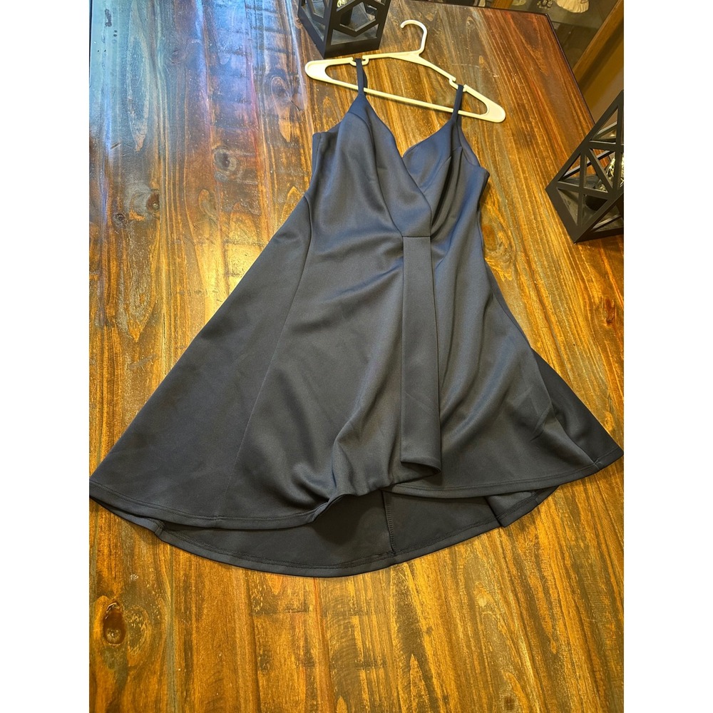 Love Nickie Lew Navy Blue Dress Sleeveless V Neck High Low Cocktail Medium‎